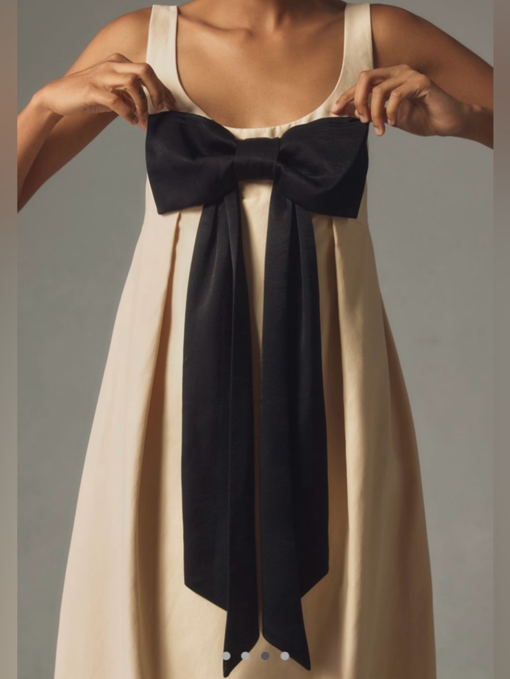Anthropologie Maeve Bow Barrel Column Midi Dress